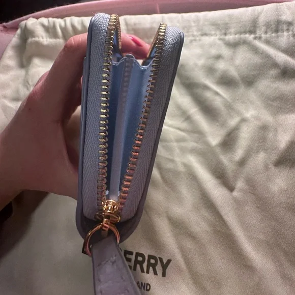 Burberry Blue Mini Zip Wallet - Picture 6 of 11